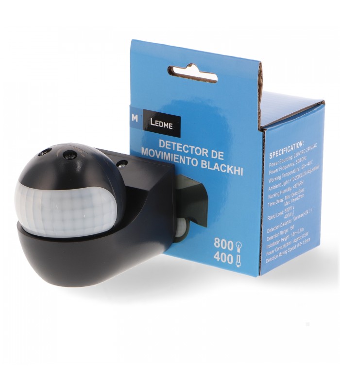 Detector Movimiento Blackhi De Pared 12m IP44 Negro