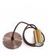 Pendel 1M - Cable Marrón - Portalámparas E27 Dorado - Rosetón Cobre