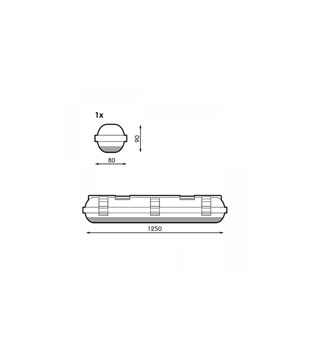 Pantalla Estanca Para Tubo Led 120cm IP65 GSC
