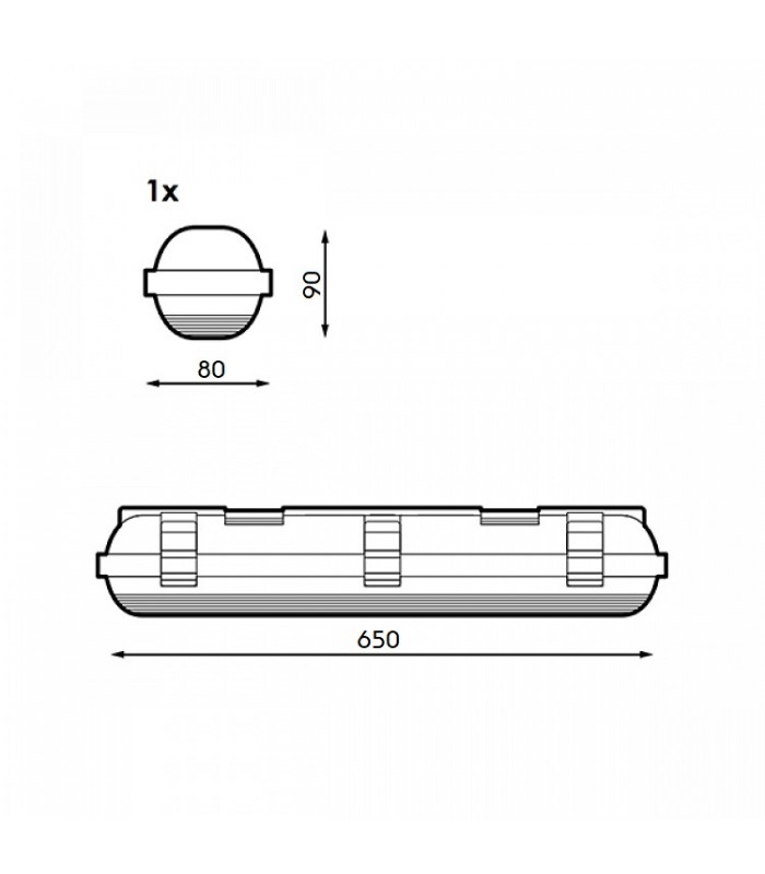 Pantalla Estanca Para Tubo Led 60cm IP65 GSC