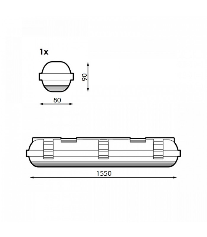 Pantalla Estanca Para Tubo Led 150cm IP65 GSC