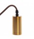 Pendel 1M - Cable Marrón - Portalámparas E27 Dorado - Rosetón Cobre