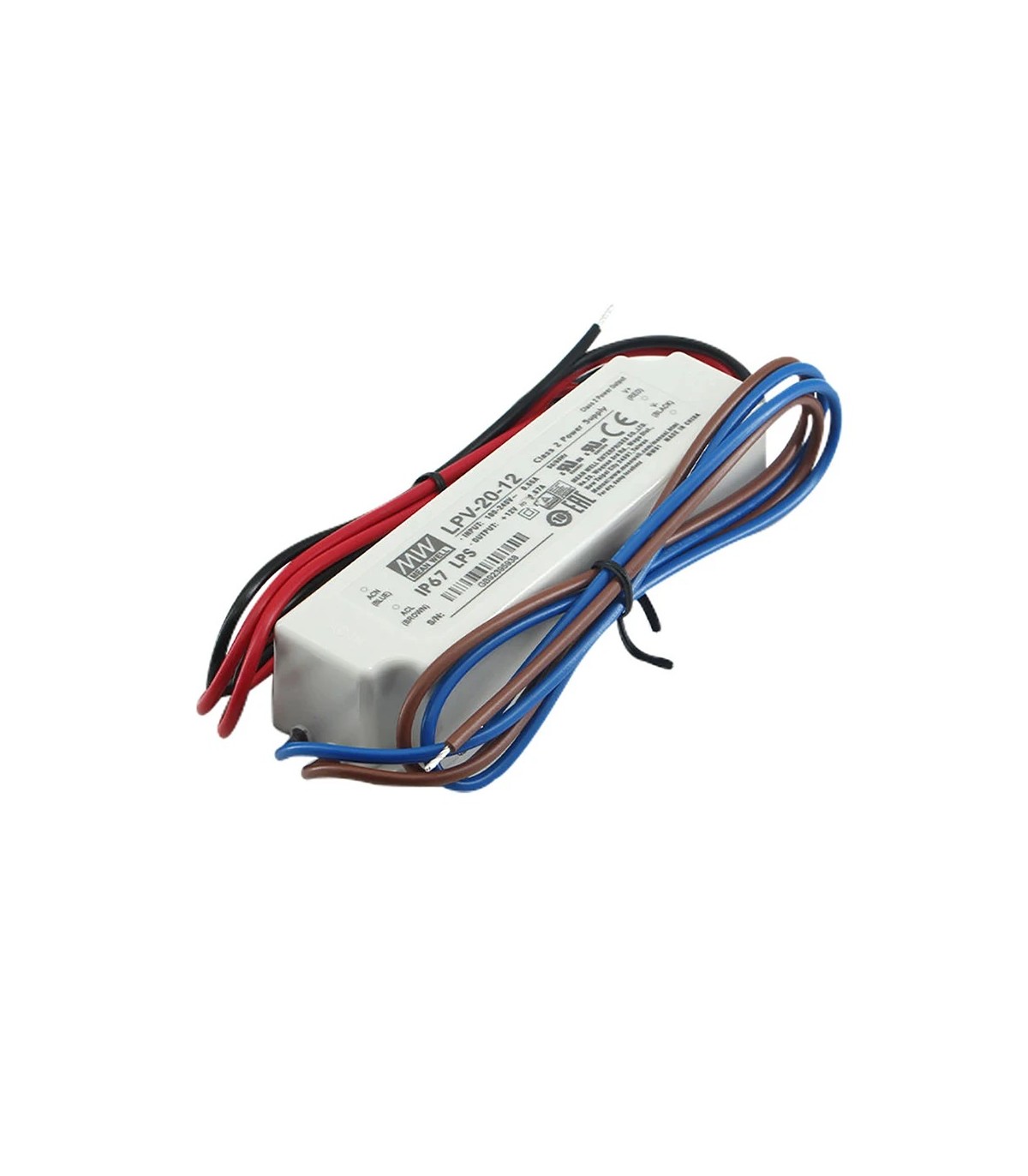 Fuente Alimentación Mean Well 20W 12VDC 1.67A IP67 LPV-20-12