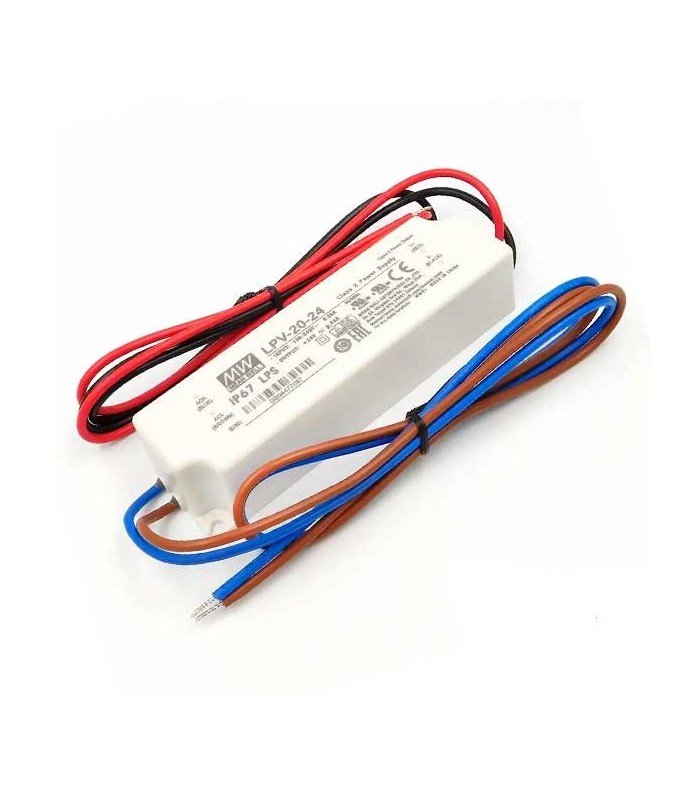 Fuente Alimentación Mean Well 20W 24VDC 0.84A IP67 LPV-20-24
