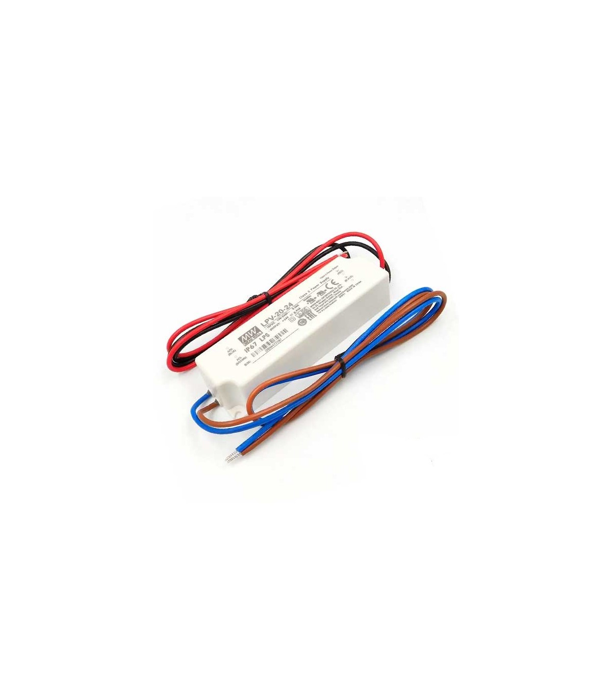 Fuente Alimentación Mean Well 20W 24VDC 0.84A IP67 LPV-20-24
