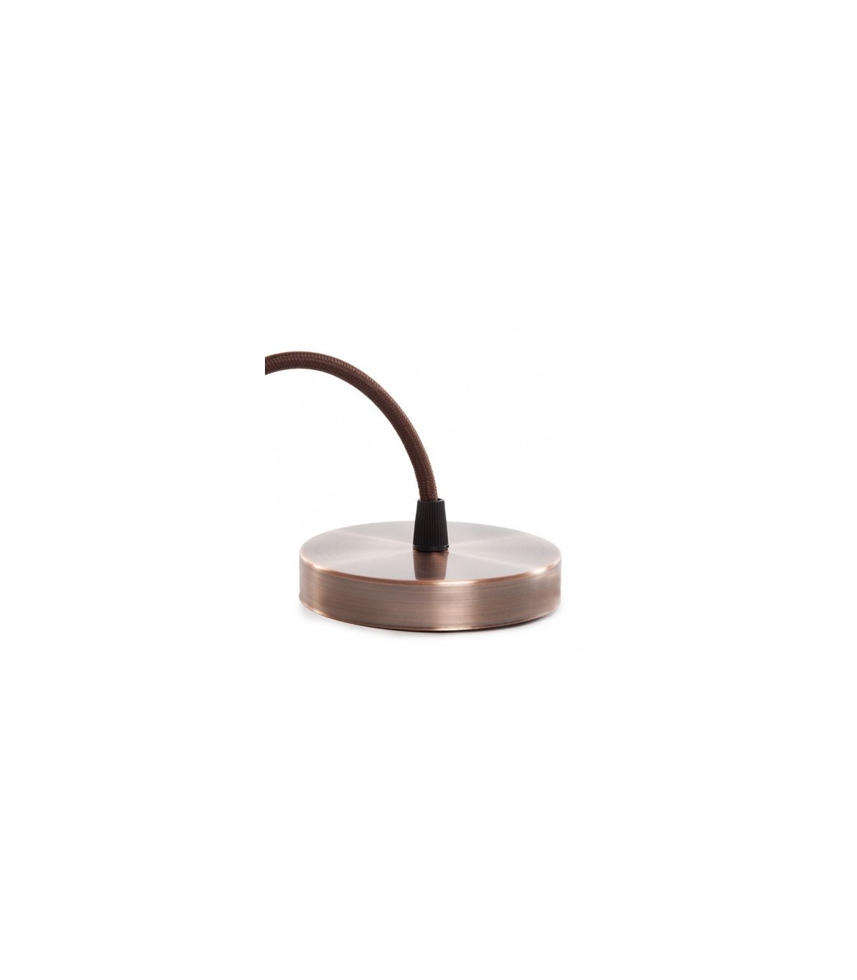 Pendel 1M - Cable Marrón - Portalámparas E27 Dorado - Rosetón Cobre