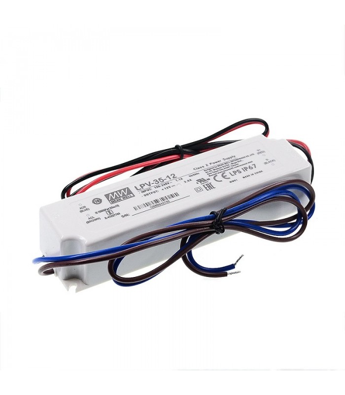 Fuente Alimentación Mean Well 36W 12VDC 3A IP67 LPV-35-12
