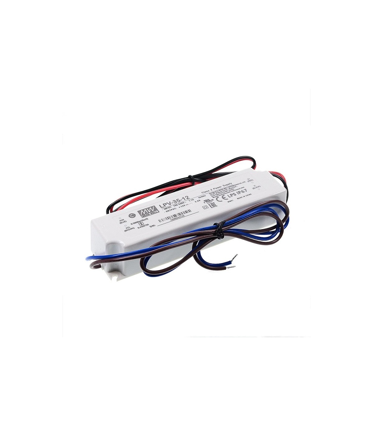 Fuente Alimentación Mean Well 36W 12VDC 3A IP67 LPV-35-12
