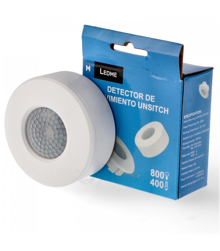 Detector Movimiento Unsitch Empotrar/Superficie Techo 6m IP20 Blanco