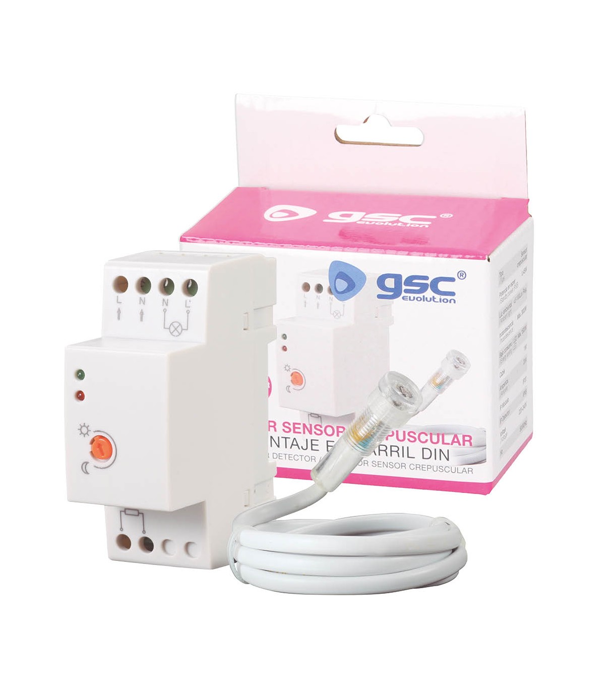 Sensor Crepuscular 20A para Carril DIN IP65