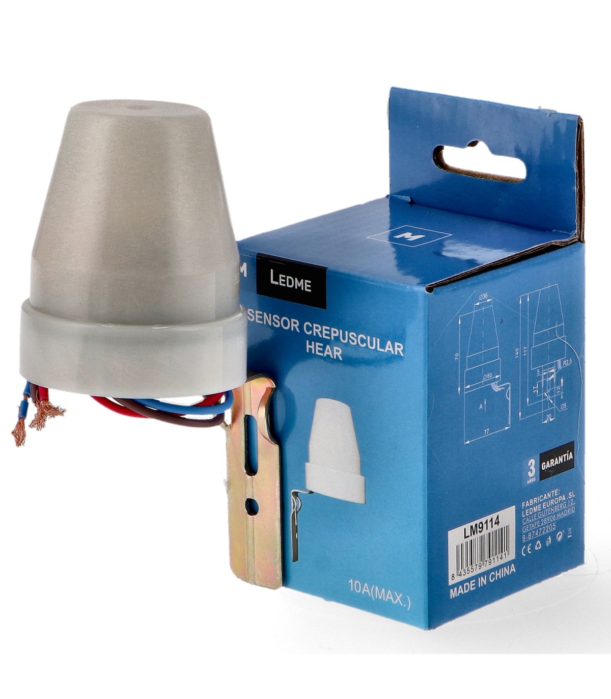 Sensor de Luz Crepuscular Hear 10A IP44