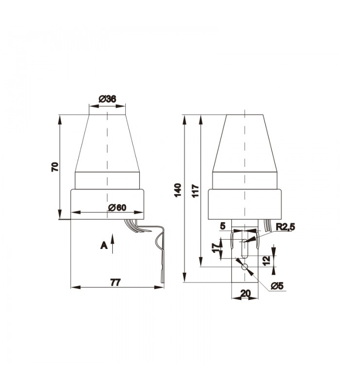 Sensor de Luz Crepuscular Hear 10A IP44