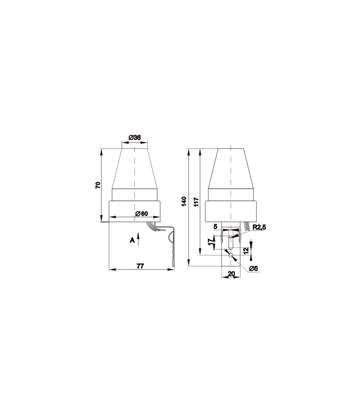 Sensor de Luz Crepuscular Hear 10A IP44