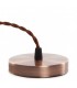 Pendel 1M - Cable Marrón Trenzado - Portalámparas E27 Dorado - Rosetón Cobre
