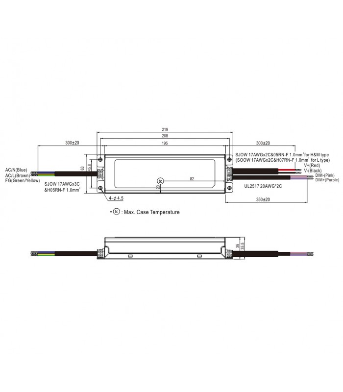 Fuente Alimentación Mean Well 240W 27~56VDC 4.28A IP67 XLG-240-H-AB