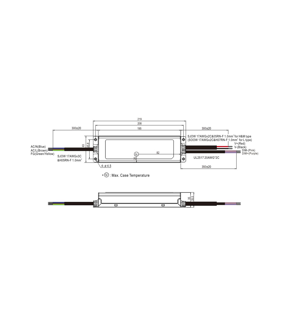 Fuente Alimentación Mean Well 240W 27~56VDC 4.28A IP67 XLG-240-H-AB