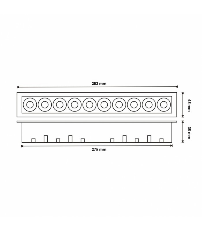 Downlight Lineal VIENA 20W 2200Lm 36º IP20