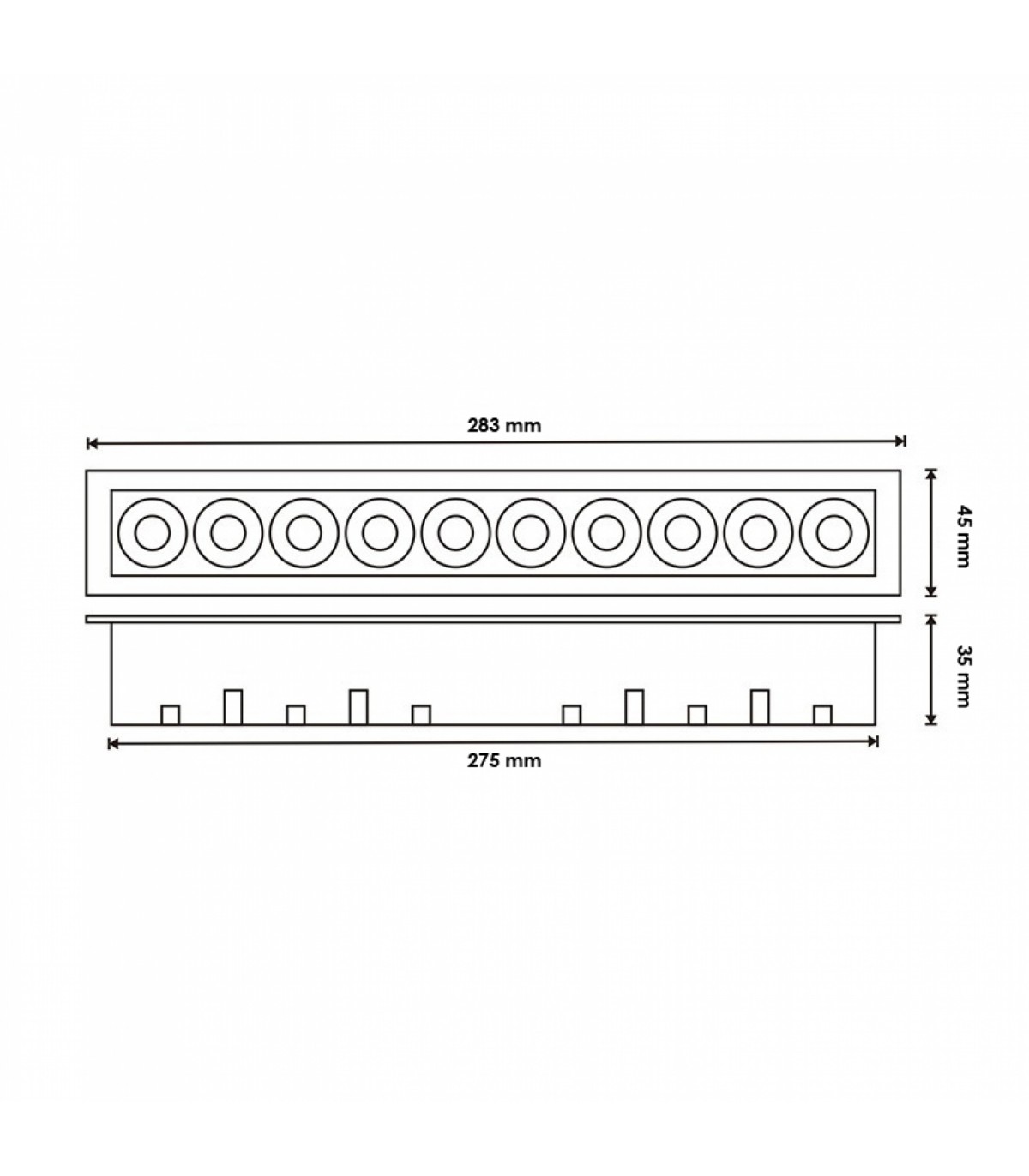 Downlight Lineal VIENA 20W 2200Lm 36º IP20
