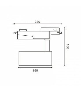 Foco Carril Monofásico PROFAST 30W 3000Lm 36º Negro
