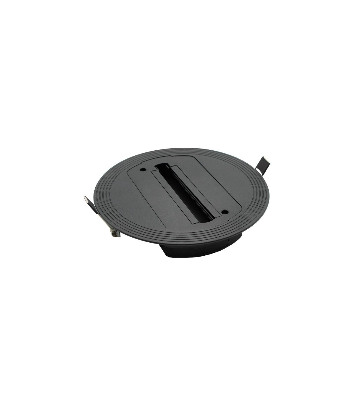 Base Empotrable Con Carril Monofásico Negro