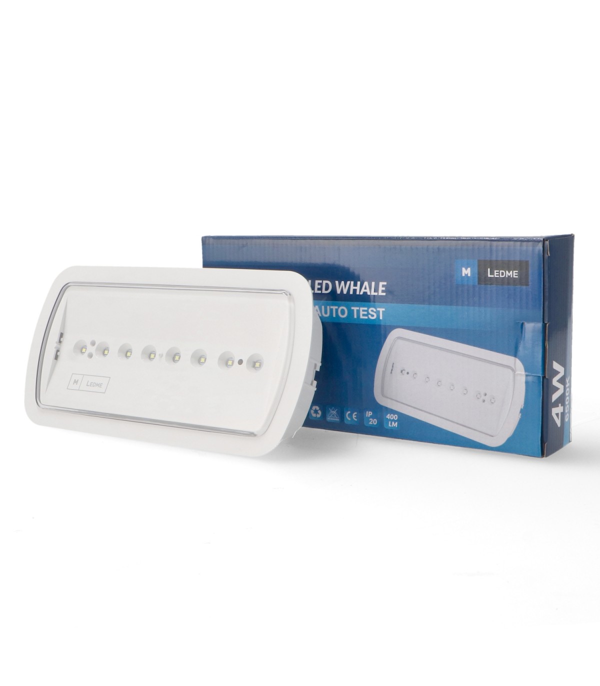 Emergencia Led WHALE 4W 400LM IP20 Sup/Emp Autotest
