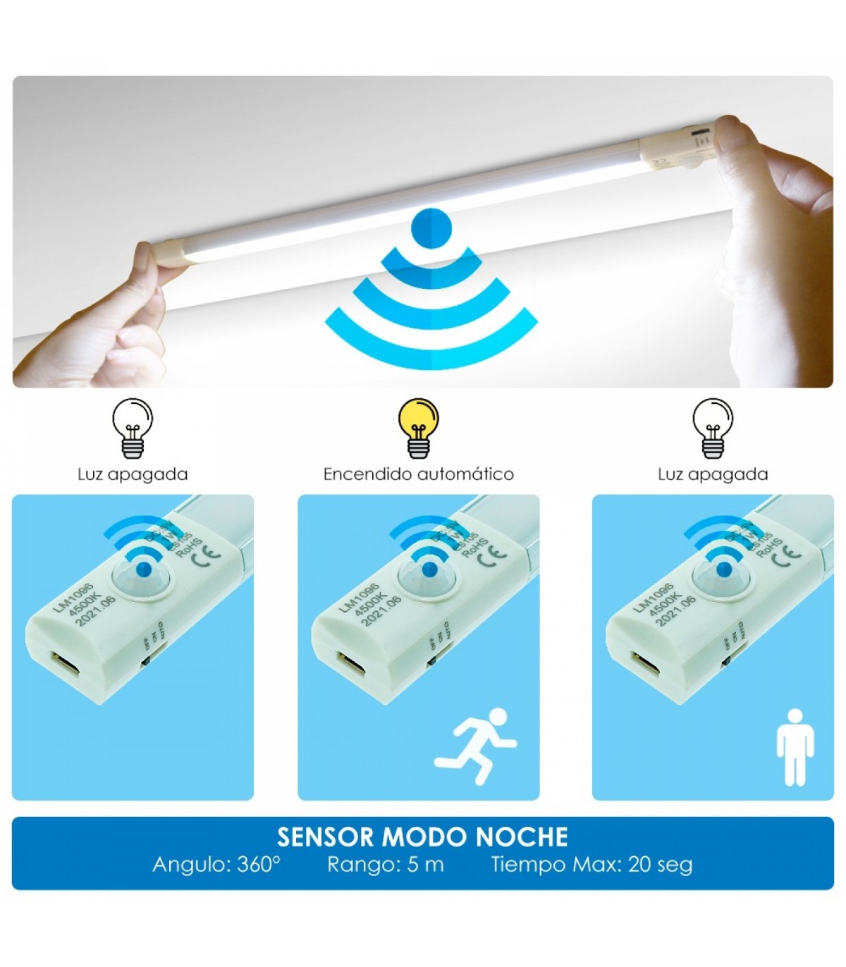 Barra Lineal Armario con Sensor 1W Osram