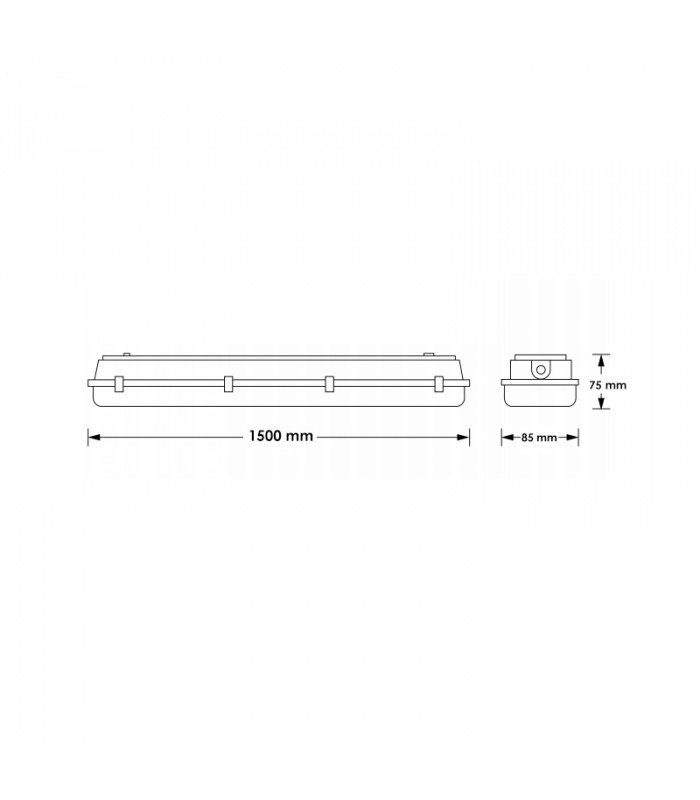 Pantalla Estanca 50W 6000Lm 150cm IP65 IK08 CCT