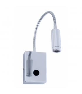Aplique LED lectura 3W 240Lm 4500K IP20 Con Interruptor. CROMO