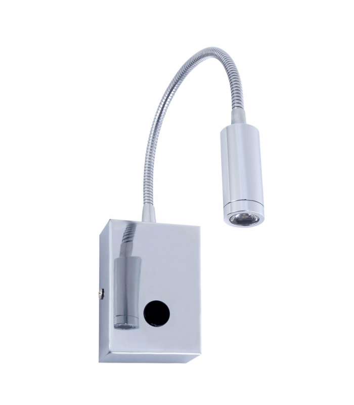 Aplique LED lectura 3W 240Lm 4500K IP20 Con Interruptor. CROMO