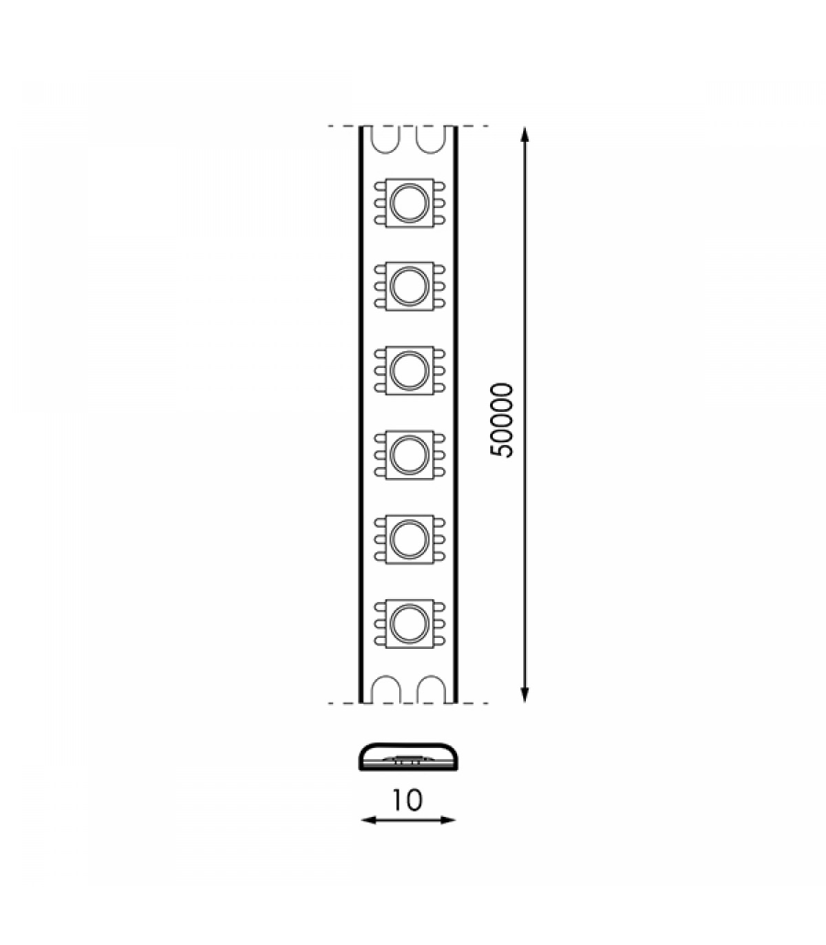 Tira Flexible Led 14W 1400Lm/M 60Led/m IP20 DC12V -5 Metros-