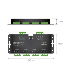 Amplificador de Señal Para Tira Led Digital 5-12-24VDC IP20