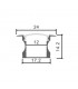 Perfil Aluminio U HIGH Lacado Blanco Empotrar -2 Metros-