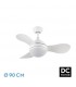 Ventilador de Techo SOLIDO DC Blanco 24W 2640Lm 3 Aspas Blanco CCT