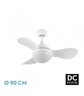 Ventilador de Techo SOLIDO DC Blanco 24W 2640Lm 3 Aspas Blanco CCT