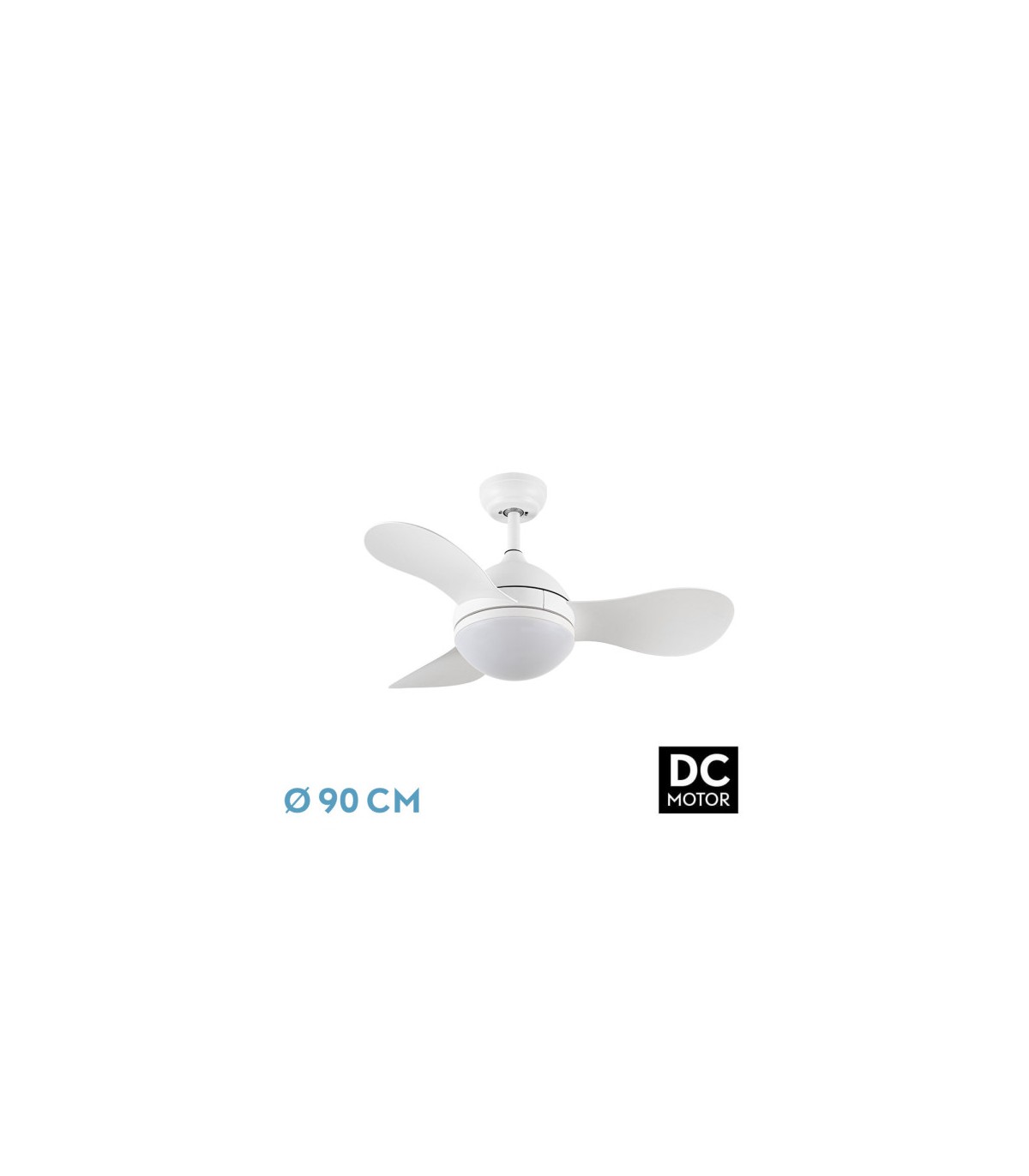 Ventilador de Techo SOLIDO DC Blanco 24W 2640Lm 3 Aspas Blanco CCT