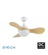 Ventilador de Techo SOLIDO DC Blanco 24W 2640Lm 3 Aspas Haya CCT