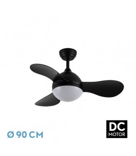 Ventilador de Techo SOLIDO DC Negro 24W 2640Lm 3 Aspas Negro CCT