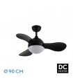Ventilador de Techo SOLIDO DC Negro 24W 2640Lm 3 Aspas Negro CCT