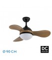 Ventilador de Techo SOLIDO DC Negro 24W 2640Lm 3 Aspas Madera CCT