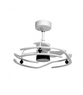 Ventilador Led Alison Blanco/Negro DC 125+125W 1100+1100Lm 3 Aspas CCT