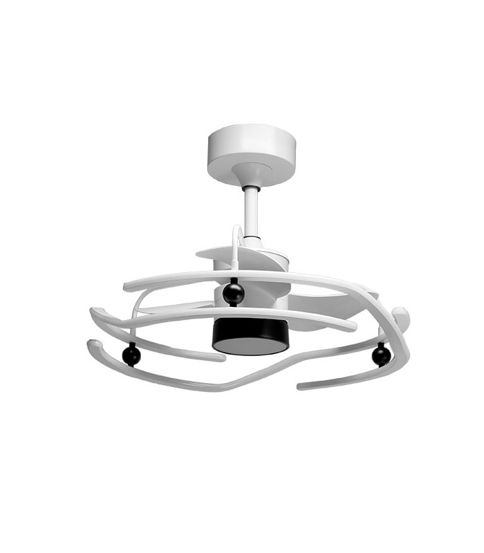 Ventilador Led Alison Blanco/Negro DC 125+125W 1100+1100Lm 3 Aspas CCT