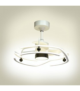Ventilador Led Alison Blanco/Negro DC 125+125W 1100+1100Lm 3 Aspas CCT
