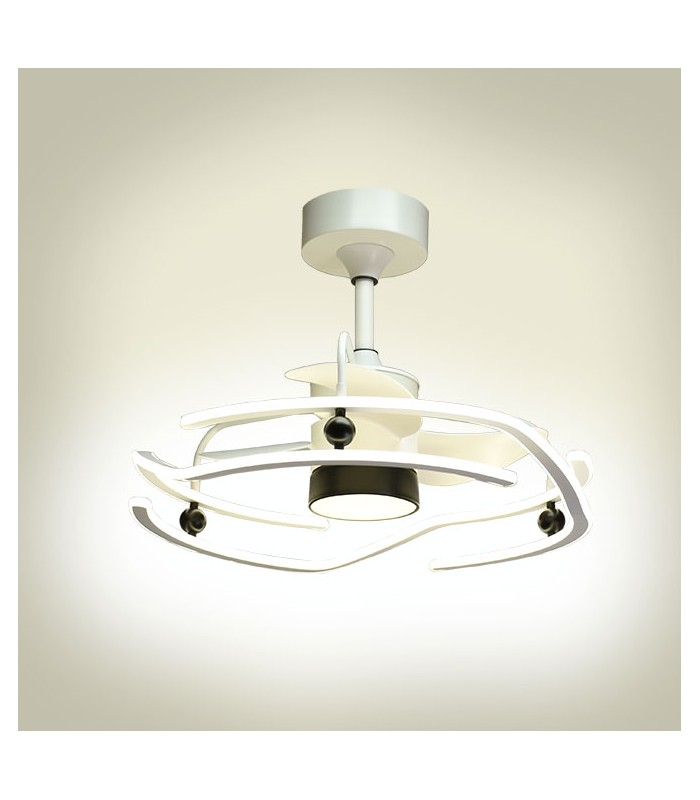 Ventilador Led Alison Blanco/Negro DC 125+125W 1100+1100Lm 3 Aspas CCT