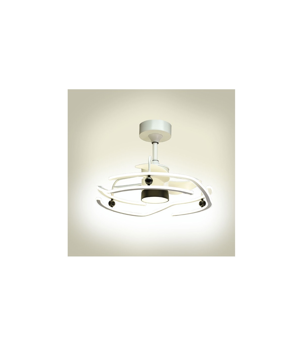 Ventilador Led Alison Blanco/Negro DC 125+125W 1100+1100Lm 3 Aspas CCT