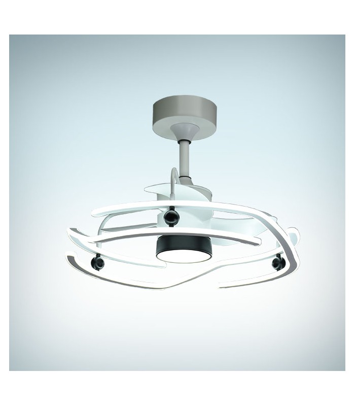 Ventilador Led Alison Blanco/Negro DC 125+125W 1100+1100Lm 3 Aspas CCT