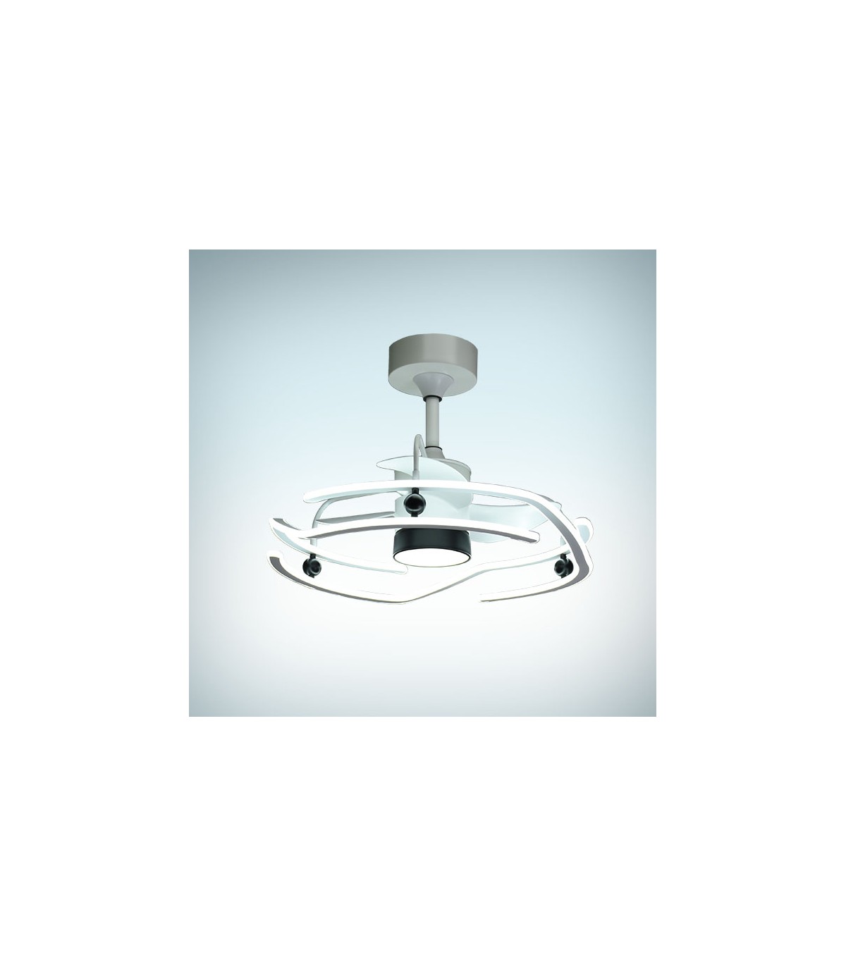 Ventilador Led Alison Blanco/Negro DC 125+125W 1100+1100Lm 3 Aspas CCT