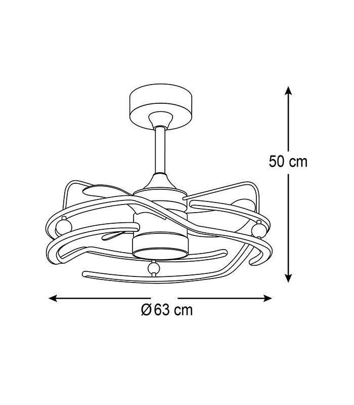 Ventilador Led Alison Blanco/Negro DC 125+125W 1100+1100Lm 3 Aspas CCT