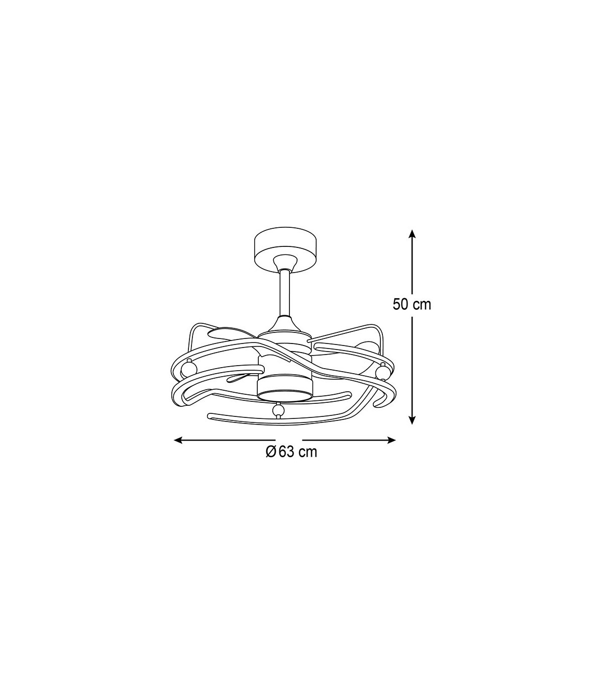 Ventilador Led Alison Blanco/Negro DC 125+125W 1100+1100Lm 3 Aspas CCT