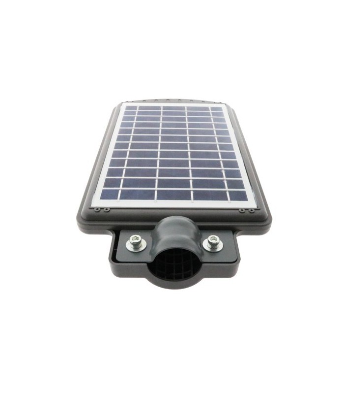 Farola LED Solar 20W 1.500Lm 140ºx75º Sensor crepuscular IP65 6000K