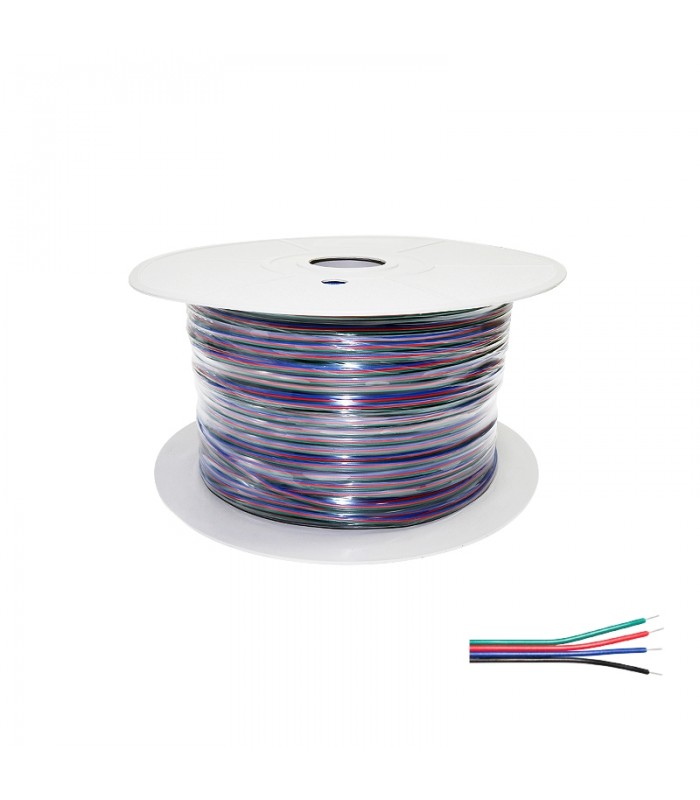 Cable Eléctrico Plano Manguera 4X0.25Mm² Para Tiras Led Rgb -Metro-